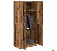 vidaXL Garde-Robe Vieux Bois 80x52x180 cm Bois d'ingénierie, Placard, Rangement pour vêtements, Armoire en Tissu, Armoire de Rangement