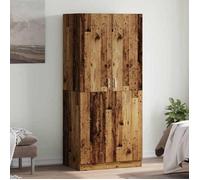 vidaXL Garde-Robe Vieux Bois 90x52x200 cm Bois d'ingénierie, Placard, Rangement pour vêtements, Armoire en Tissu, Armoire de Rangement