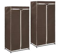 2 pcs Garde robes Marron 75x50x160 cm