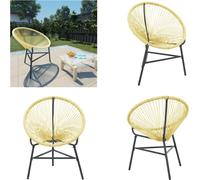 vidaXL Garden Acapulco Chair Poly Rattan Beige - Acapulco Chair - Acapulco Chairs - Lounge Chairs - Lounging Armchairs