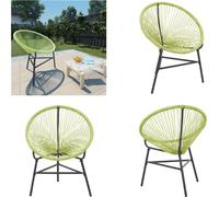 vidaXL Garden Acapulco Chair Poly Rattan Green - Acapulco Chair - Acapulco Chairs - Lounge Chairs - Lounging Armchairs