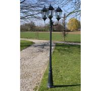 vidaXL Lanterne de jardin 3 flammes 230 cm vert foncé/noir aluminium