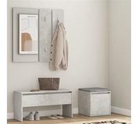 vidaXL Garderobe set bewerkt hout betongrijs3082048 Gris G