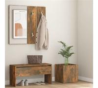 vidaXL Garderobe set bewerkt hout gerookt eikenkleurig3120197 chêne G