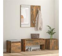 vidaXL Ensemble de meubles de couloir Chêne fumé Bois d'ingénierie Marron
