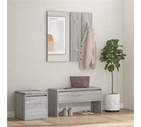 vidaXL Garderobe set bewerkt hout grijs sonoma eikenkleurig3120195 Gris G