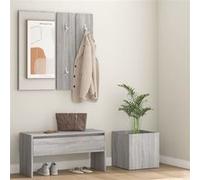 vidaXL Garderobe set bewerkt hout grijs sonoma eikenkleurig3120198 Gris G