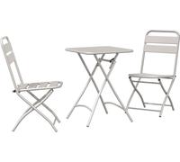 vidaXL Garniture de bistrot 3 pcs Beige Acier