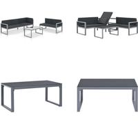 vidaXL Garniture de canapé de jardin 3 pcs. avec coussins Aluminium Noir - Ensemble de meubles de jardin - Ensemble de meubles de jardin - Salon de jardin
