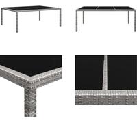 vidaXL Garten Esstisch Grau 200x150x74 cm Poly Rattan - Gartentisch - Gartentisch - Outdoor-Tisch - Outdoor-Tische
