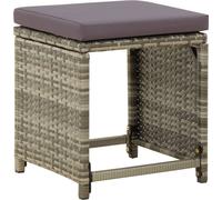 vidaXL Gartenhocker 4 Stk. mit Kissen Poly Rattan Grau