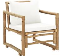 vidaXL Gartenstühle 2 Stk. mit Polstern und Kissen Bambus