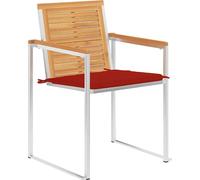 vidaXL Gartenstühle 4 Stk. mit Kissen Massivholz Teck