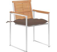 vidaXL Gartenstühle 4 Stk. mit Kissen Massivholz Teck