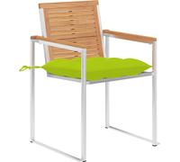 vidaXL Gartenstühle 4 Stk. mit Kissen Massivholz Teck