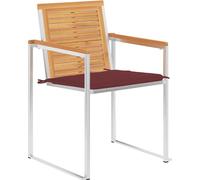 vidaXL Gartenstühle 4 Stk. mit Kissen Massivholz Teck
