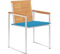 vidaXL Gartenstühle 4 Stk. mit Kissen Massivholz Teck
