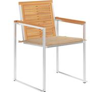 vidaXL Gartenstühle 4 Stk. mit Kissen Massivholz Teck