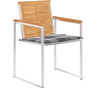 vidaXL Gartenstühle 4 Stk. mit Kissen Massivholz Teck
