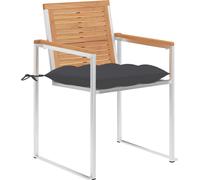 vidaXL Gartenstühle 4 Stk. mit Kissen Massivholz Teck