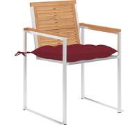 vidaXL Gartenstühle 4 Stk. mit Kissen Massivholz Teck