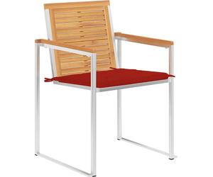 vidaXL Gartenstühle 4 Stk. mit Kissen Massivholz Teck