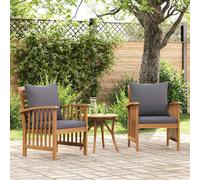 vidaXL Gartenstühle mit Kissen 2 Stk. Akazie Massivholz