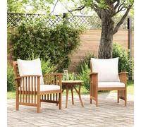 vidaXL Gartenstühle mit Kissen 2 Stk. Akazie Massivholz