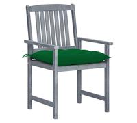 vidaXL Gartenstühle mit Kissen 8 Stk. Massivholz Akazie Grau