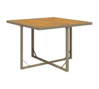 vidaXL Gartentisch Beige 109x107x74 cm Poly Rattan & Massivholz Akazie