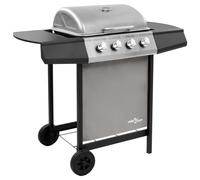Vidaxl Gas grill mit 4 Brennern Schwarz und Silber gefärbt