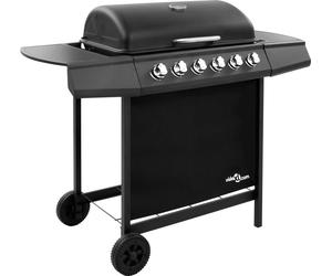 Vidaxl Gas grill mit 6 Brennern Schwarz