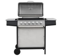 Vidaxl Gas grill mit 6 Kochzonen Edelstahl Silberfarbe