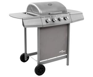 Vidaxl -Gasgrill avec 4 brûleurs argenté