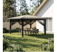 vidaXL, pavillon avec 4 parois, dimensions 4 x 4 mètres, couleur crème et anthracite