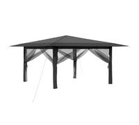 vidaXL, pavillon avec 4 parois, dimensions 4 x 4 mètres, couleur gris clair et anthracite