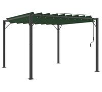 vidaXL Gazebo avec toit à lamelles 3 x 3 x 2,14 m Vert