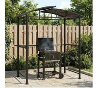 vidaXL Gazebo pour barbecue 210x114x230 cm acier anthracite avec étagères latérales