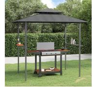vidaXL Pavillon de barbecue avec étagères latérales Anthracite 240x150x243 cm Acier