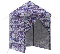 vidaXL Pavillon pop-up avec 4 parois, dimensions 2 x 2 mètres, motif camouflage bleu