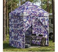 vidaXL Gazebo Pop-up avec 4 Panneaux Latéraux 2 x 2 m Camouflage Bleu 42036829