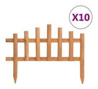 vidaXL Bordure de jardin Bois de sapin 10 pcs 4,4 m Marron - résistante aux intempéries