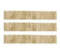 vidaXL Rouleaux de bordure 3 pièces 120 cm bois de pin imprégné