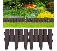 vidaXL Bordures de pelouse 36 pièces 10 m PP Marron