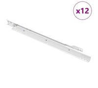 vidaXL Glissière de tiroir 12 pcs Blanc 350 mm Acier