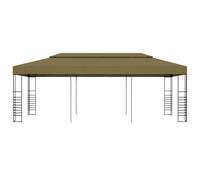 vidaXL Gloriette de jardin 6x3x2,7 m Taupe 180 g/m²