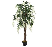 vidaXL Arbre artificiel Glycine 1470 feuilles avec pot 200 cm vert et blanc