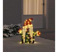 vidaXL Gnome Éclairé Blanc chaud 64 x 71 cm Tissu en Guirlande 60 LED