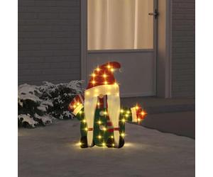 vidaXL Gnome Éclairé Blanc chaud 64 x 71 cm Tissu en Guirlande 60 LED