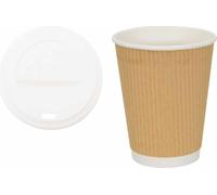 vidaXL Gobelets en carton avec couvercles 1000 pcs. 12oz 300ml
